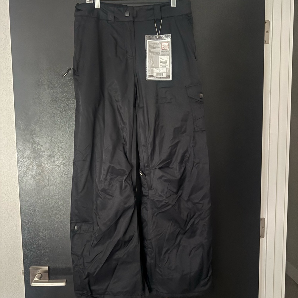 Black Wide-Leg Women's Snow Pants